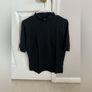 half sleeve plain black top